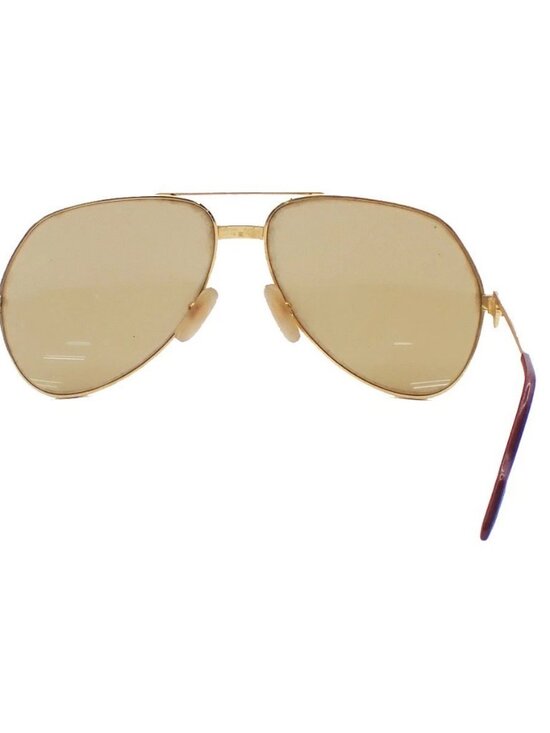 CARTIER Logos Sunglasses Eye Wear Metal Plastic Gold Brown France main image 6